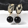 Round Brass Micro Pave Clear Cubic Zirconia Hoop Earrings EJEW-S261-05G-1