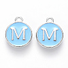 Platinum Plated Alloy Enamel Charms ENAM-S118-04M-P-1