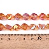 Electroplate Transparent Glass Beads Strands EGLA-N017-01C-4