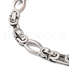 Tarnish Resistant 201 Stainless Steel Hollow Oval Byzantine Chain Bracelets BJEW-B078-102P-2