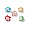 Cylinder Seed Beaded Flower Pendants PALLOY-MZ00705-2