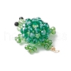 3D Electroplate Glass Seed Beaded Tortoise Pendants PALLOY-MZ00674-04-3