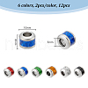 Unicraftale 12Pcs 6 Colors 304 Stainless Steel European Beads STAS-UN0059-68-3