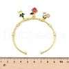 Brass Micro Pave Cubic Zirconia Friut Charm Bangles for Women BJEW-Z089-05G-5