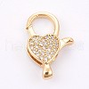 Brass Micro Pave Cubic Zirconia Lobster Claw Clasps ZIRC-E149-34G-1