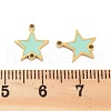 304 Stainless Steel Aquamarine Enamel Connector Charms STAS-Z078-14G-3
