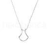 FIBLOOM 1Pcs Stainless Steel Teardrop Pendant Necklace NJEW-FI0001-59B-1