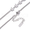 Non-Tarnish 304 Stainless Steel Heart & Star Pendant Necklace for Women NJEW-F298-12P-4
