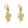 Brass Micro Pave Cubic Zirconia Pendants KK-E068-VB312-2