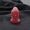 Natural Strawberry Quartz Healing Buddha Head Figurines PW-WG58851-02-1