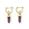 Natural Amethyst Hoop Earrings EJEW-P306-01G-10-4