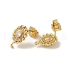 Rack Plating Brass Oval Stud Earrings Findings EJEW-H004-06G-2