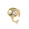 Mother's Day Jewellery Brass Enamel Cuff Rings RJEW-K291-03G-02-4