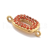 304 Stainless Steel Rhinestone Connector Charms STAS-M092-09G-3