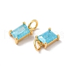 Real 18K Gold Plated Brass Micro Pave Cubic Zirconia Pendants X-KK-M243-08G-04-3
