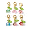 30Pcs 6 Styles Flower & Leaf Acrylic Pendant Decorations HJEW-JM01364-01-S-1-1