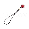 Paw Print Shell Pearl & Natural & Dyed Malaysia Jade Pendant Decorations HJEW-JM02355-5
