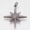 Brass Micro Pave Cubic Zirconia Pendants ZIRC-E145-52B-1