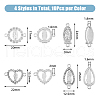 DICOSMETIC 40Pcs 4 Styles Religion Alloy Micro Pave Clear Cubic Zirconia Connector Charms FIND-DC0004-43-2