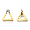 Ion Plating(IP) 304 Stainless Steel Hollow Triangle Stud Earrings EJEW-C118-05B-1