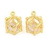 Brass Pave Cubic Zirconia Pendants KK-M286-13G-1