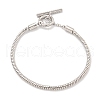 3MM Brass European Style Round Snake Chain Bracelets for Jewelry Making BJEW-G703-03P-1