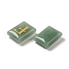 26Pcs Natural Green Aventurine Healing Rectangle with Letter A~Z Display Decorations G-K335-07F-2