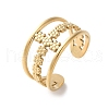 Cross 304 Stainless Steel Open Cuff Rings RJEW-S623-02G-2