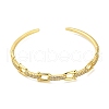Brass Micro Pave Clear Cubic Zirconia Hollow U Shape Open Cuff Bangles for Woman BJEW-M312-02B-G-2