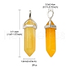 2Pcs Natural Agate Dyed Double Terminated Pointed Pendants G-YW0002-05D-5
