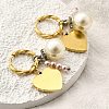304 Stainless Steel Plastic Imitation Pearl Hoop Earrings EJEW-D308-06PG-4