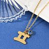 304 Stainless Steel Glass Drill Birth Stone Constellation Pendant Necklaces STAS-D305-08G-C-4