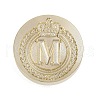 Golden Tone Crown Initial Wax Seal Brass Stamp Heads AJEW-A065-01M-1
