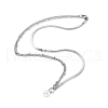 304 Stainless Steel with Plastic Bead Necklace NJEW-Q335-02C-P-1