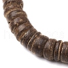 Natural Coconut Rondelle Beaded Stretch Bracelets BJEW-JB10217-01-4