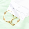 304 Stainless Steel Oval Hoop Earrings EJEW-Z098-30G-3