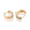 Brass Micro Pave Cubic Zirconia Hoop Earring Finding KK-N261-50G-2