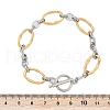 304 Stainless Steel Oval Link Bracelets for Men Women BJEW-Z108-03GP-3