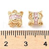 Brass Micro Pave Cubic Zirconia European Beads KK-A254-26G-01-2