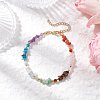 Chakra Natural Rose Quartz & Amethyst & Apatite & Aquamarine & Green Aventurine & Tiger Eye & Carnelian Chip Beaded Bracelets for Women BJEW-JB11741-02-1
