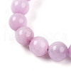 Natural Kunzite Round Beads Stretch Bracelets Women Men BJEW-T022-06A-3
