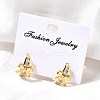 Bowknot Brass Hoop Earrings EJEW-S256-02B-G-2