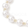 Shell Pearl Round Beads Stretch Bracelets for Women BJEW-JB11998-01-3