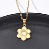 304 Stainless Steel Flower Pendant Necklaces NJEW-H059-30D-G-2