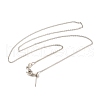 Brass Cable Chain Adjustable Slider Necklaces NJEW-B119-09P-2