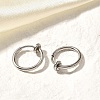 Tarnish Resistant 304 Stainless Steel Retractable Clip-on Hoop Earrings STAS-I097-078P-5