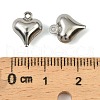 304 Stainless Steel Charms. Heart Charm STAS-A190-02A-P-3