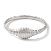 Non-Tarnish 304 Stainless Steel Grooved Hinged Bangles for Women BJEW-I315-16P-2