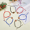 6Pcs 3 Colors Saint Benedict Medal Alloy Link Bracelets Set BJEW-FI0001-78-4