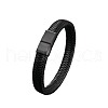 Braided Imitation Leather Cord Bangles for Men WGDB0D2-01-5